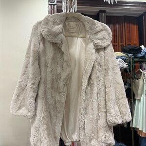 Altar'd State Cream Teddy Jacket Plush Faux Fur